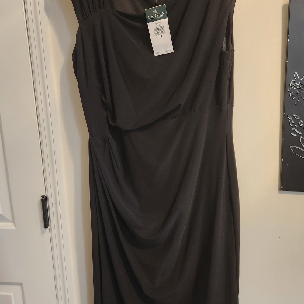 Ralph Lauren One Shoulder Black Dress
